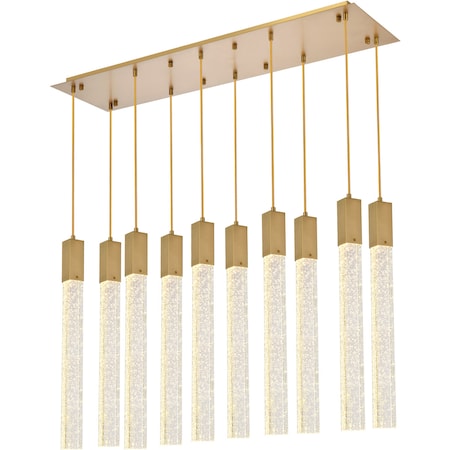 Weston 10 Lights Pendant In Satin Gold